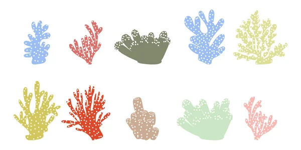 サンゴ 水中の要素 スキャンディナヴィア風のベクトルイラスト 海の海 — ストックベクタ
