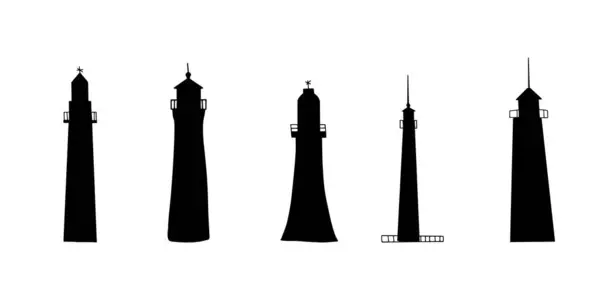 Lighthouse Coastline Architecture Building Beacon Windows Vector Illustration — Stock vektor