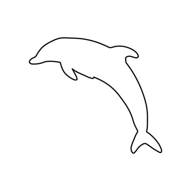 Denizci Yunus. Deniz altı hayvanı. Vektör illüstrasyonu