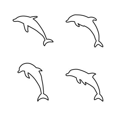 Denizci Yunus. Deniz altı hayvanı. Vektör illüstrasyonu