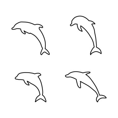 Denizci Yunus. Deniz altı hayvanı. Vektör illüstrasyonu