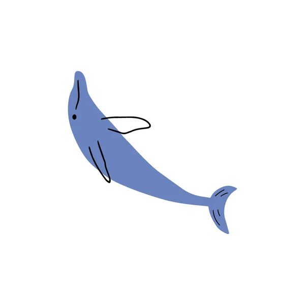 Nautisk Delfin Havets Undervattensdjur Vektorillustration — Stock vektor