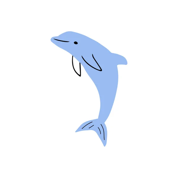 Delfín Náutico Mar Animal Submarino Ilustración Vectorial — Vector de stock