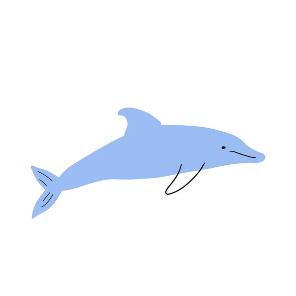 Golfinho Náutico Mar Subaquático Animal Ilustração Vetorial —  Vetores de Stock