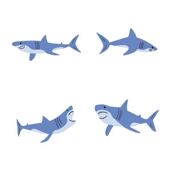 Requin Animal Marin Animal Marin Style Scandinave — Image vectorielle