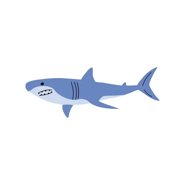 サメだ 海の動物 北欧風の海洋動物 — ストックベクタ