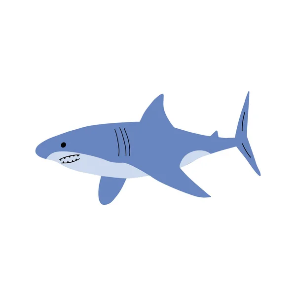 Tiburón Animal Marino Animal Marino Estilo Escandinavo — Vector de stock