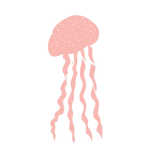 Jellyfish Character Sea Animal Deep Background Wild Life Illustration Vector — Stock Vector