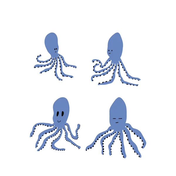 深海背景下的章鱼海生动物 野生动物的例证 内衣世界 矢量说明 — 图库矢量图片