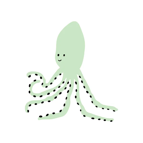 Octopus Karakter Havdyr Dyb Baggrund Illustration Vilde Dyr Undertøj Verden – Stock-vektor