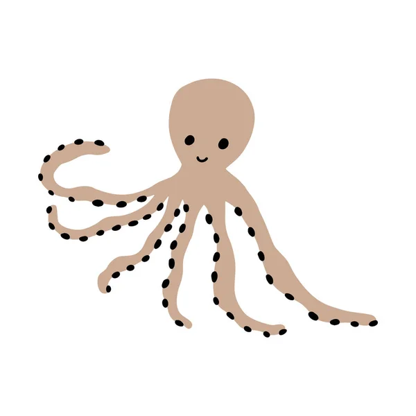 Chobotnice Charakter Mořské Zvíře Hlubokém Pozadí Ilustrace Divokého Života Svět — Stockový vektor
