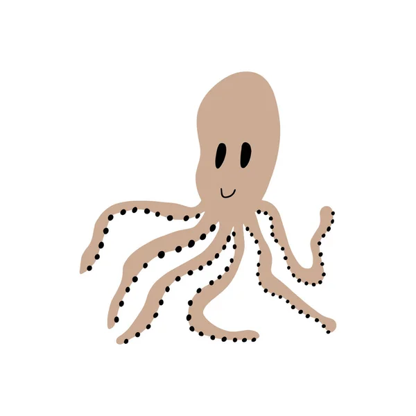 Chobotnice Charakter Mořské Zvíře Hlubokém Pozadí Ilustrace Divokého Života Svět — Stockový vektor