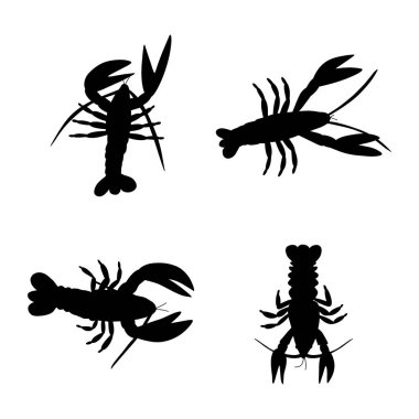 Derin arka planda kerevit karakteri deniz hayvanı. Vahşi yaşam çizimi. İç çamaşırı dünyası. Vektör illüstrasyonu.