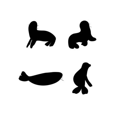 Seal Character sea animal on deep background. Wild life illustration. Underwear world. Vector illustration.