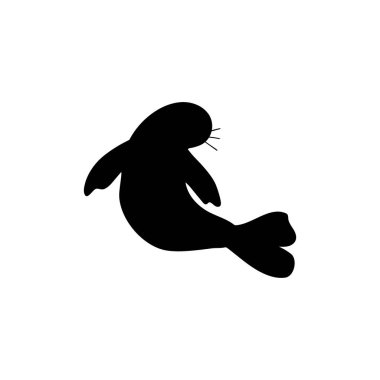 Seal Character sea animal on deep background. Wild life illustration. Underwear world. Vector illustration.