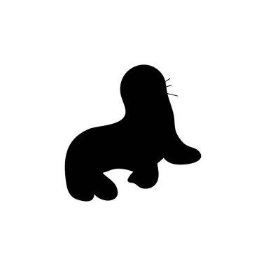 Seal Character sea animal on deep background. Wild life illustration. Underwear world. Vector illustration.