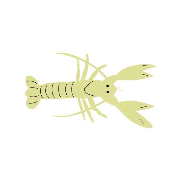 深い背景にザリガニ文字の海の動物 野生生物のイラスト 下着界 ベクターイラスト — ストックベクタ