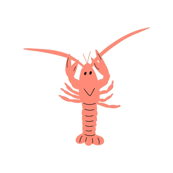 Crayfish Karakter Hewan Laut Latar Belakang Yang Mendalam Ilustrasi Kehidupan - Stok Vektor