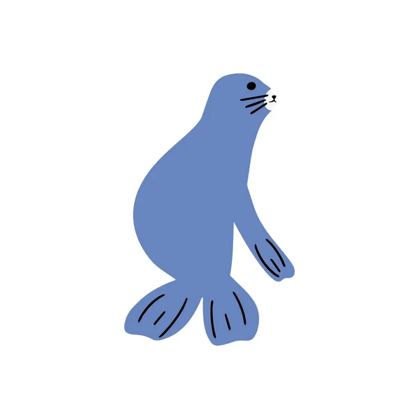 Seal Character Sea Animal Deep Background Wild Life Illustration Underwear — Vettoriale Stock