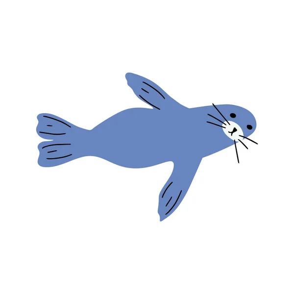 Seal Character Sea Animal Deep Background Wild Life Illustration Underwear — ストックベクタ
