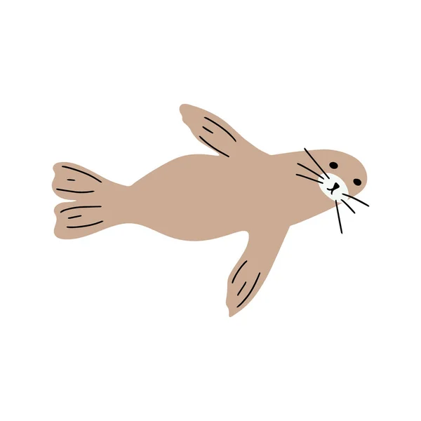 Seal Character Sea Animal Deep Background Wild Life Illustration Underwear — Wektor stockowy