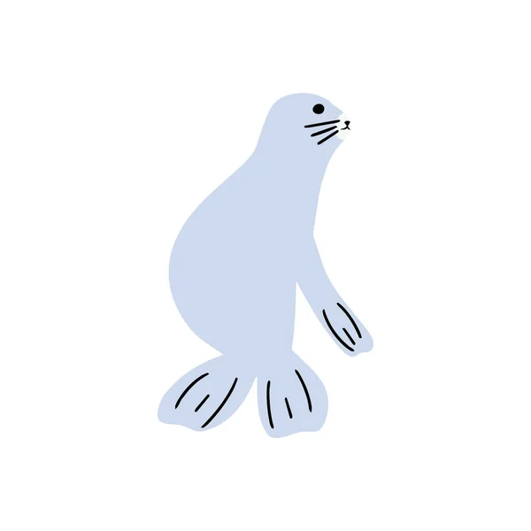 Seal Character Sea Animal Deep Background Wild Life Illustration Underwear — Vetor de Stock