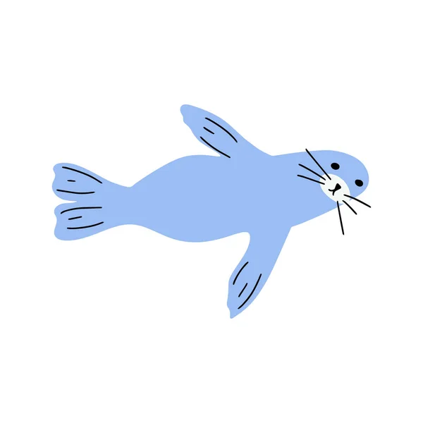 Seal Charakter Mořské Zvíře Hlubokém Pozadí Ilustrace Divokého Života Svět — Stockový vektor