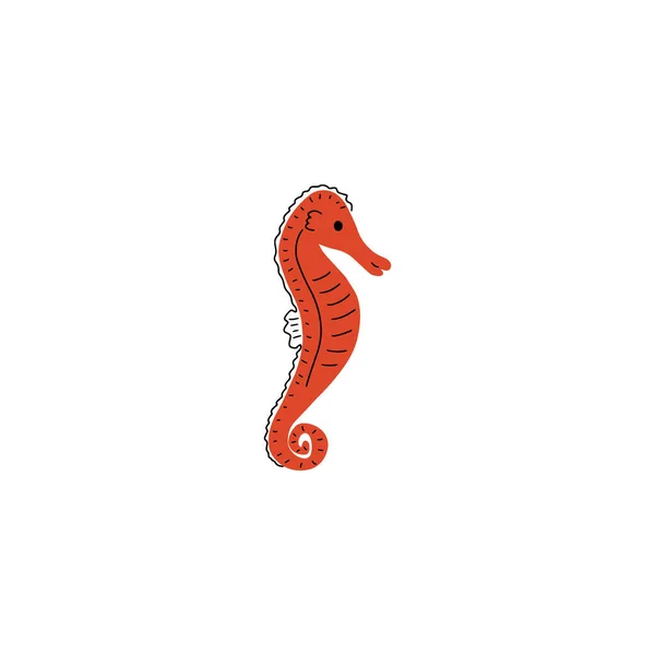Seahorse Character Tengeri Állat Mély Háttérrel Vadon Élő Állatok Illusztrációja — Stock Vector