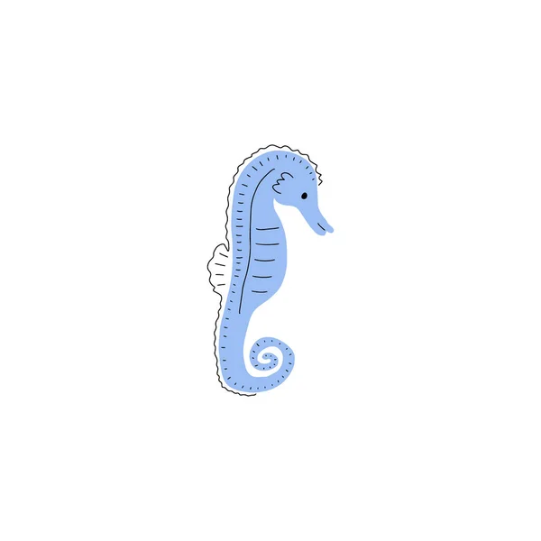 Mořský Koník Charakter Mořské Zvíře Hlubokém Pozadí Ilustrace Divokého Života — Stockový vektor