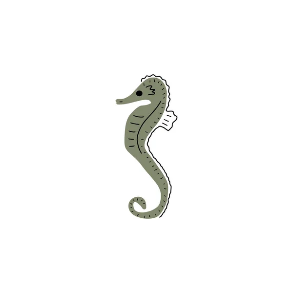 深い背景にシーホース文字の海の動物 野生生物のイラスト 下着界 ベクターイラスト — ストックベクタ