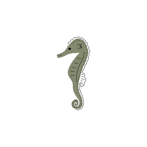Seahorse Χαρακτήρας Θαλασσινό Ζώο Βάθος Εικονογράφηση Άγριας Ζωής Κόσμος Των — Διανυσματικό Αρχείο