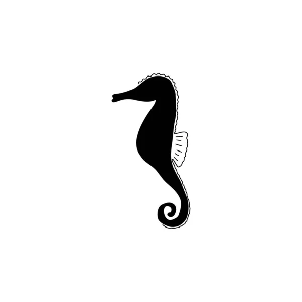 深い背景にシーホース文字の海の動物 野生生物のイラスト 下着界 ベクターイラスト — ストックベクタ