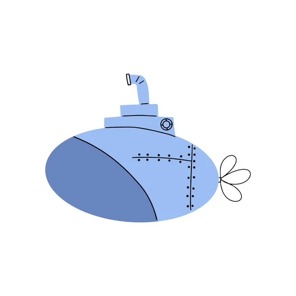 Ponorka Podvodní Transport Mořský Život Vektorová Ilustrace Skandinávském Stylu — Stockový vektor