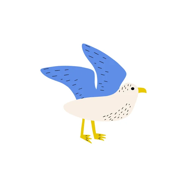 Чайка Атлантичний Морський Птах Морський Вектор Тварин Білому Тлі — стоковий вектор