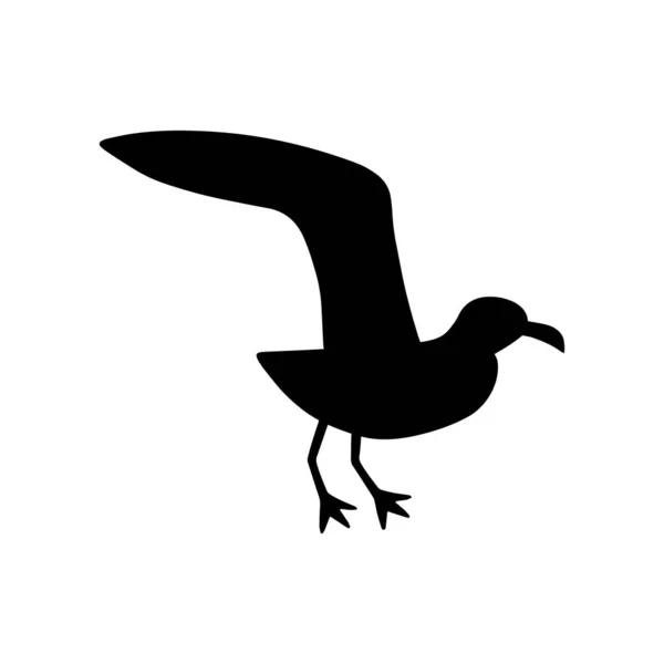 Чайка Атлантическая Морская Птица Векторная Иллюстрация Морских Животных Белом Фоне — стоковый вектор