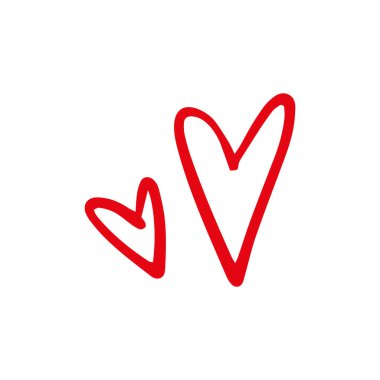 Karalama tarzında bir kalp. Sevgililer Günü 'nün ve aşkın sembolü. Kendi sanatını yaratmak için şekiller. Soyut modern trend vektörü. Kart, baskı, logo, damgalama, ruh hali tahtaları, poster tasarımı