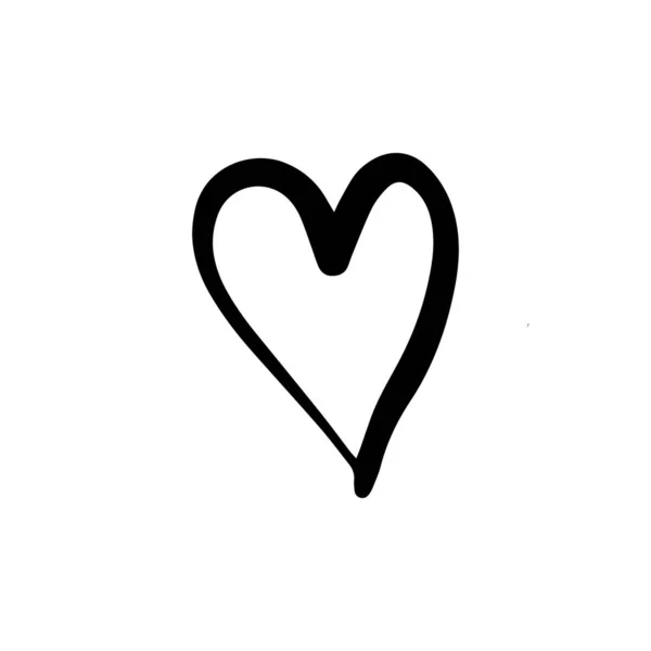 Coeur Dans Style Doodle Symbole — Image vectorielle
