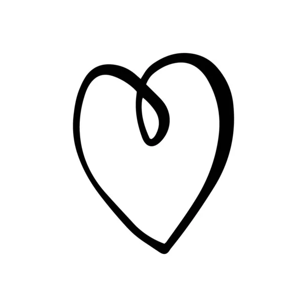 Herz Doodle Stil Symbol Für Valentinstag Und Liebe Shapes Create — Stockvektor