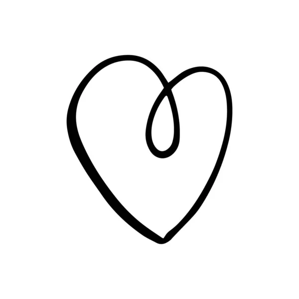 Corazón Estilo Garabato Símbolo Del Día San Valentín Amor Formas — Vector de stock