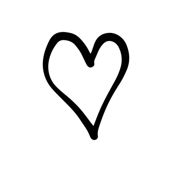 Cuore Stile Doodle Simbolo San Valentino Amore Forme Creare Propria — Vettoriale Stock