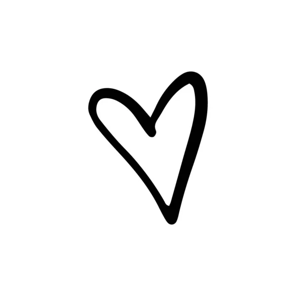 Coeur Dans Style Doodle Symbole Saint Valentin Amour Formes Pour — Image vectorielle