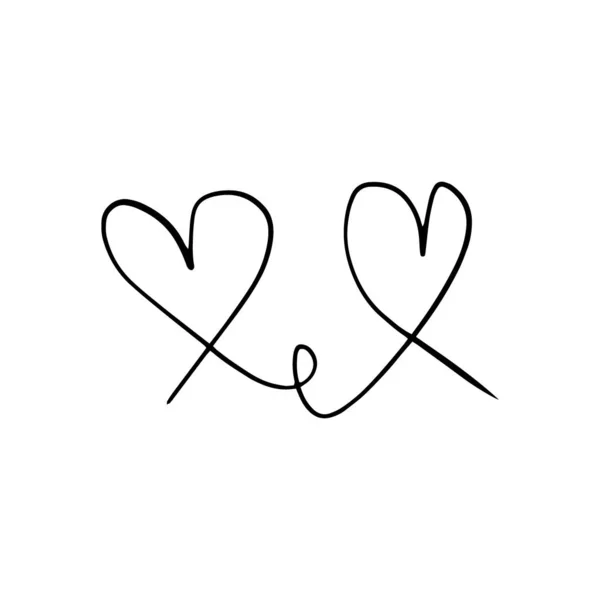 Coeur Dans Style Doodle Symbole Saint Valentin Amour Formes Pour — Image vectorielle