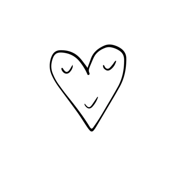 Серце Стилі Каракулів Символ Валентинового Дня Любові Форми Створення Власного — стоковий вектор
