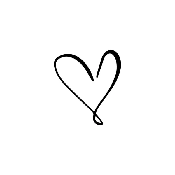 Hart Doodle Stijl Symbool Van Valentijnsdag Liefde Vormen Voor Het — Stockvector