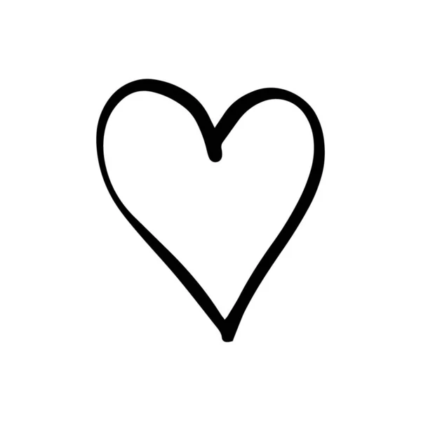 Hart Doodle Stijl Symbool Van Valentijnsdag Liefde Vormen Voor Het — Stockvector