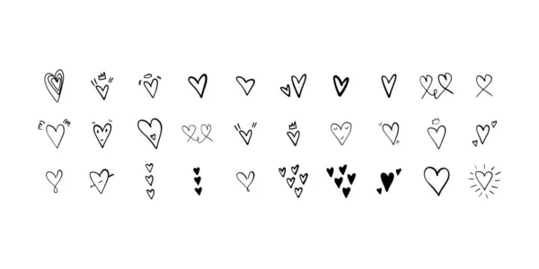 Hjärta Klotter Stil Symbol För Alla Hjärtans Dag Och Kärlek — Stock vektor