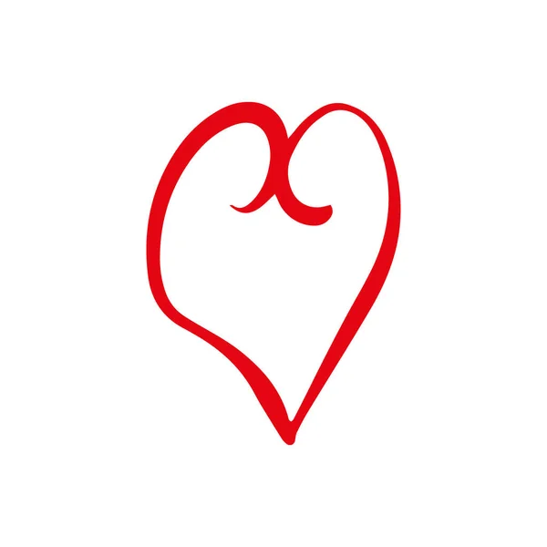 Сердце Стиле Каракулей Символ Дня Святого Валентина Любви Формы Создания — стоковый вектор
