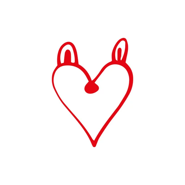 Heart Doodle Style Symbol Valentine Day Love Shapes Create Your — Stock Vector