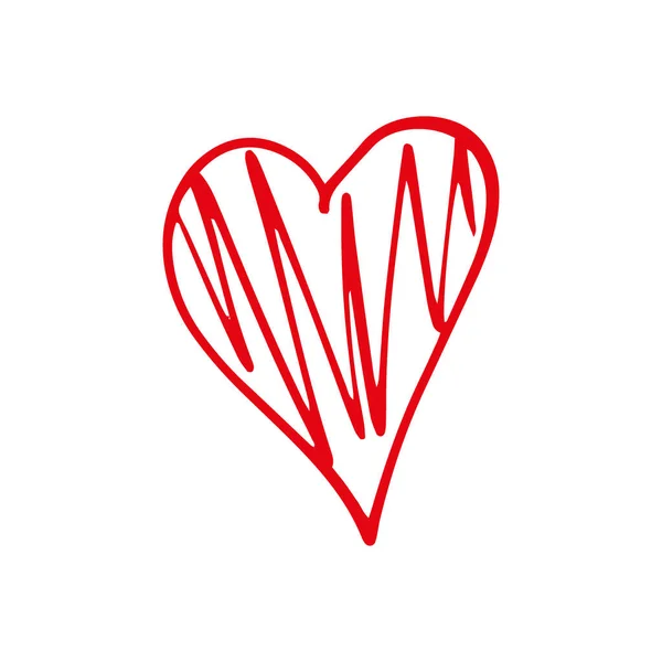 Serce Stylu Bazgrołów Symbol Walentynek Miłości Kształty Tworzenia Własnej Sztuki — Wektor stockowy