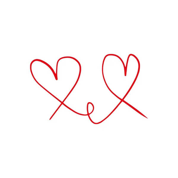 Heart Doodle Style Symbol Valentine Day Love Shapes Create Your — Stock Vector
